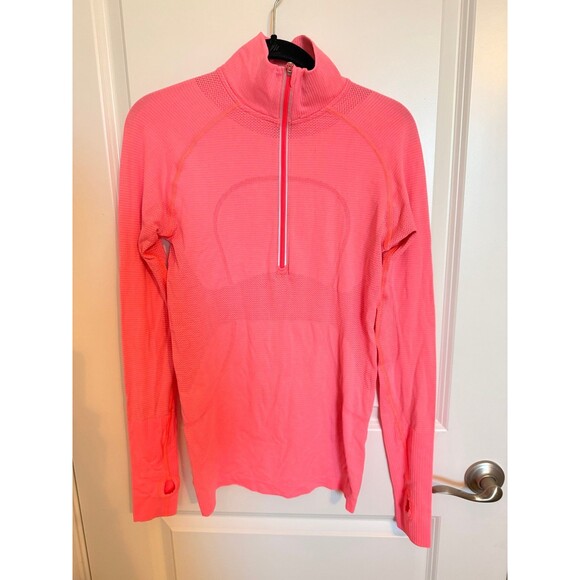 Lululemon Run Swiftly Tech 1/2 Zip Heathered Currant| Size 8 - Picture 3 of 5